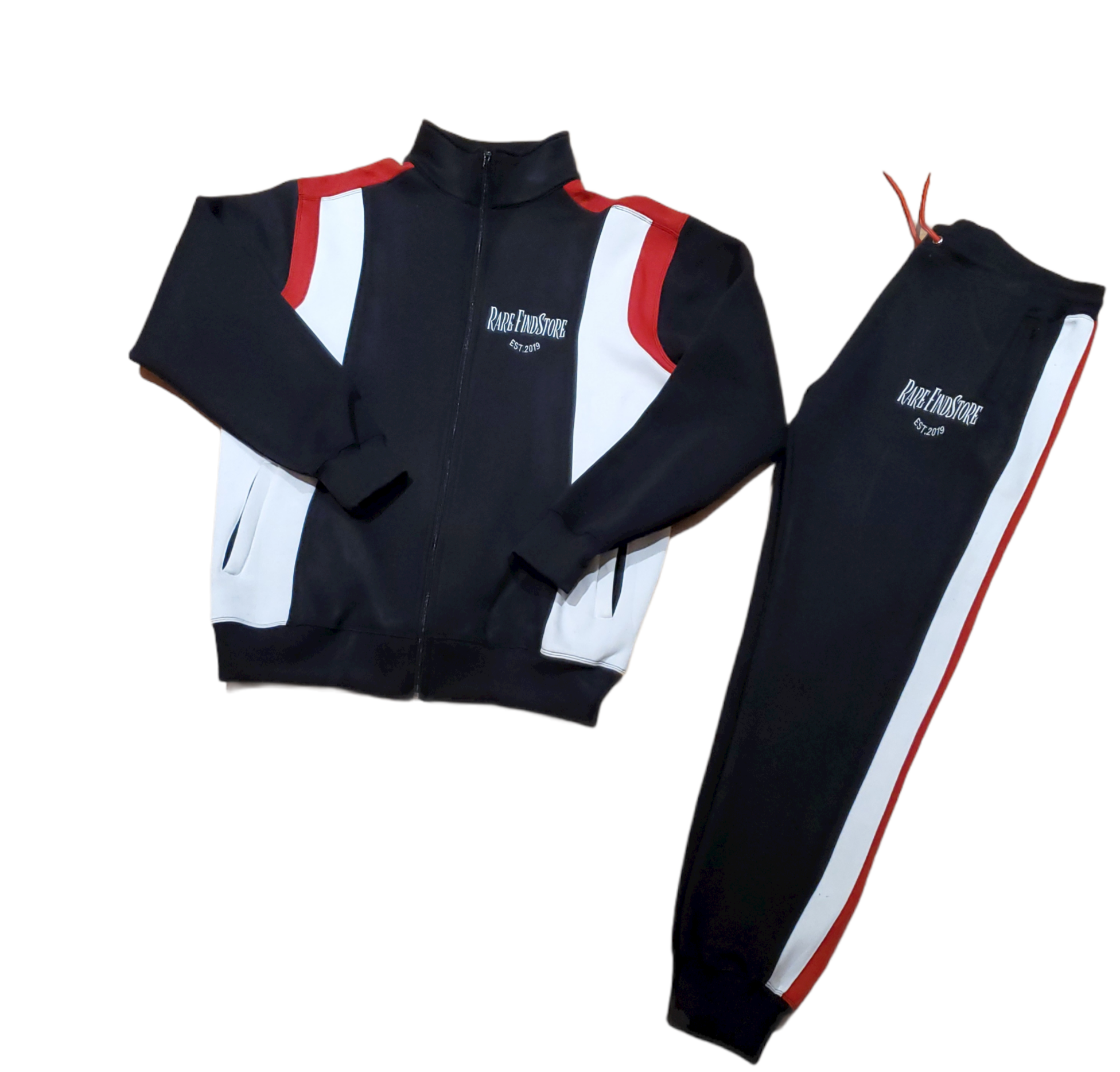 Red and black jogging suit hotsell